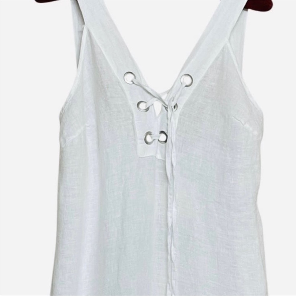 Laura Gotti White linen Maxi Dress M - Picture 3 of 6